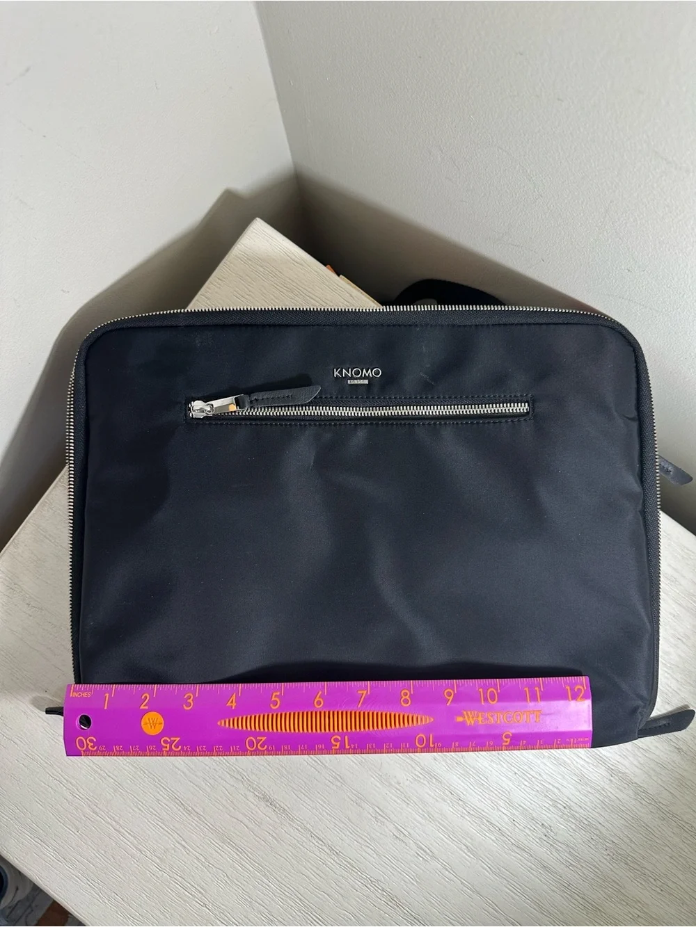 Knomo Slim Black Laptop and Document Bag